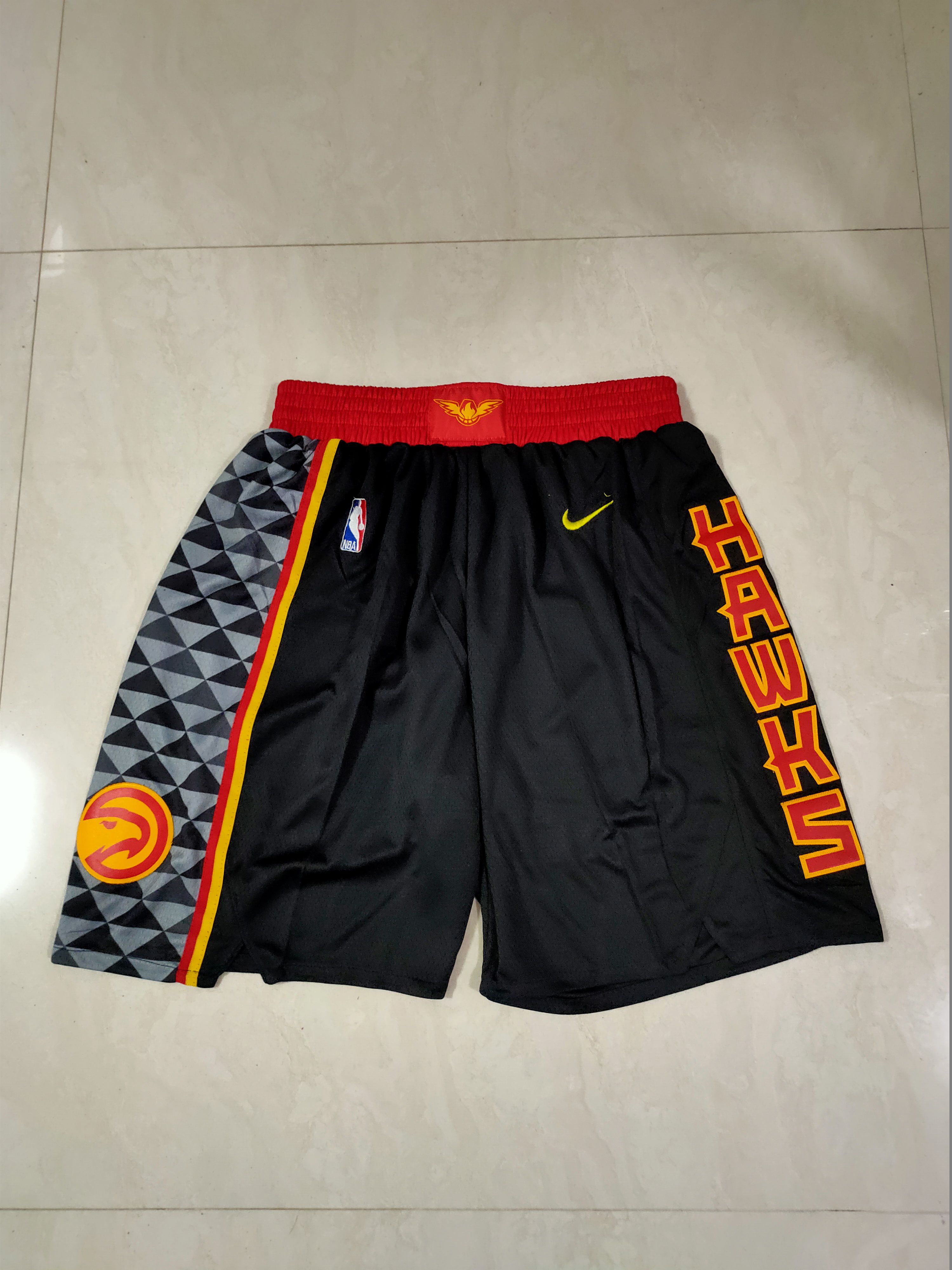 Men NBA Atlanta Hawks Black Shorts 0416